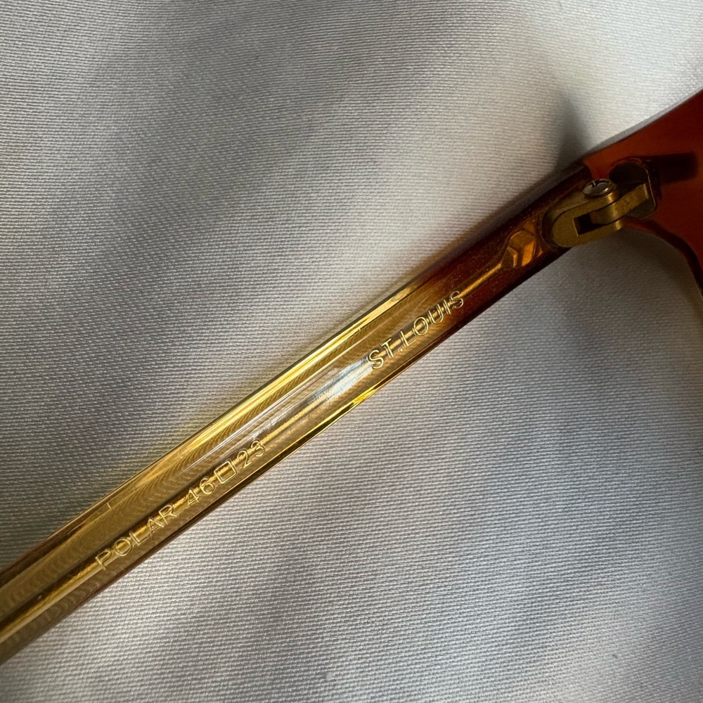 KREWE Tortoiseshell and Gold Round Sunglasses with Green Lenses - Picture 5 of 6